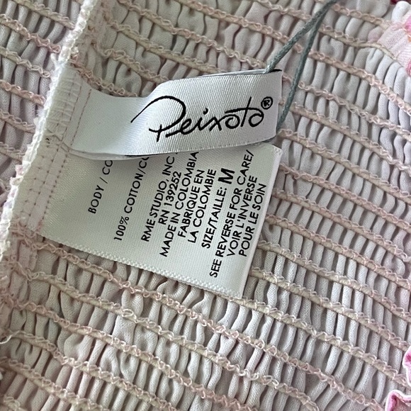 NEW Peixoto Mariel Cropped Top Pink Purple Jasmine Floral Smocked Ruffle Med - Picture 8 of 12